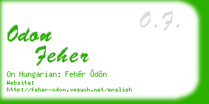 odon feher business card